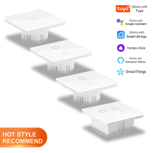 Cho EU Glass Bảng điều chỉnh trung tính 1/2/3/4gang <span class=keywords><strong>Google</strong></span> nhà <span class=keywords><strong>Alexa</strong></span> cho wifi cuộc sống thông minh không thấm nước thông minh Nhà tường thiết bị chuyển mạch - Product Image 1