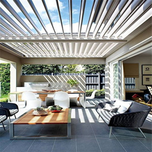 Nouveau Moderne en Plein Air Étanche Jardin Arches Arbors Pergola de Persienne En Aluminium Pergola En Aluminium - Product Image 5