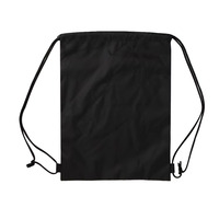 Sacs à cordon en polyester de style minimaliste, légers et durables, sacs à dos en polyester noir pour le sport/les voyages