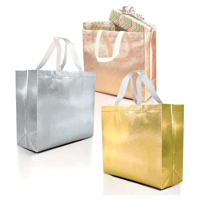 Sacs cadeaux de luxe en papier réutilisables de couleur personnalisée Sacs d'emballage cosmétiques pour bijoux Sac à provisions en papier avec poignées