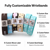 Maßgefertigte Elastische Armbänder mit Gewebtem Logo-Etikett Vollmuster-Stretch-Stoff-Armbänder für Veranstaltungen, Werbeaktionen und Werbegeschenke