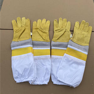 <span class=keywords><strong>ราคา</strong></span><span class=keywords><strong>ถูก</strong></span>ถุงมือสำหรับการเลี้ยงผึ้งที่ทำจากหนังแพะและผ้าฝ้าย - Product Image 3