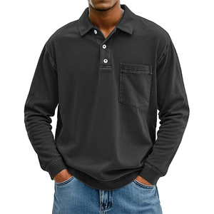 Camisa de Manga Larga para Hombre, Nueva Colección 2026, Antiarrugas, Estilo Casual Elegante, con Bolsillo, Color Sólido - Product Image 1
