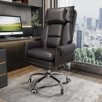 Chaise de bureau de direction pivotante en cuir à dossier haut de gros