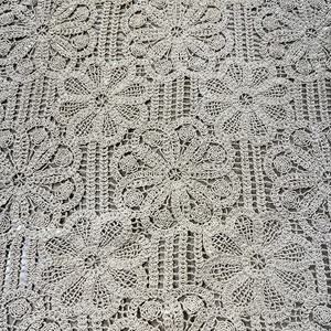 Doux Bonne Texture Jaune Blanc <span class=keywords><strong>Crochet</strong></span> Polyester Coton Dentelle Tissu Polyester Fil <span class=keywords><strong>Crochet</strong></span> <span class=keywords><strong>Rideau</strong></span> Tissu - Product Image 1