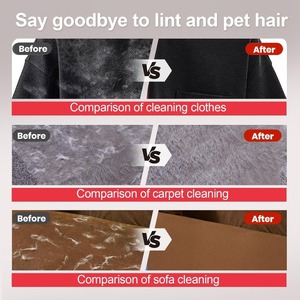 Gants de toilettage pour animaux de compagnie, noirs et rouges, avec brosse ronde, pour chats et chiens, anti-statique, pour le nettoyage - Product Image 4