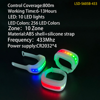 Bracelet LED interactif en silicone à 10 perles lumineuses, puce RF 800 mètres, DMX512, LOGO personnalisé, Fourniture pour stades