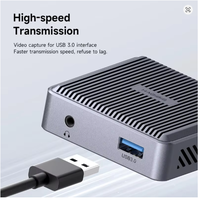 Carte de capture vidéo 4K compatible HDMI Hagibis avec sortie en boucle pour l'enregistrement de jeux et le streaming en direct 1080P Grabber MS2131 pour PS4/5 Switch