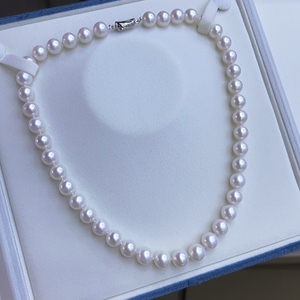Collana di <span class=keywords><strong>Perle</strong></span> Coltivate Bianche di Qualità 5A 8mm Gioielli di Moda in <span class=keywords><strong>Argento</strong></span> 925 per Donna per Uso Quotidiano di Lusso - Product Image 3