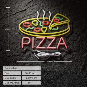LED neon pizza shop indoor indicator restaurant window ambient light hanging luminous <b>sign</b> indicator signboard customizable 5V - Product Image 4