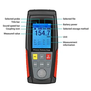 Medidor de espessura de tubo digital, de alta precisão, instrumentos de medição de largura, mini medidor de espessura digital ultrassônico