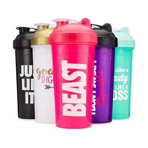 Wholesale Custom Logo Bpa Free Plastic Sports Gym Blender Protein Shaker Bottle For Fitness