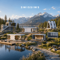 Capsule spatiale de glamping de luxe, maison préfabriquée étanche pour l'extérieur, idéale pour les centres de villégiature et les parcs