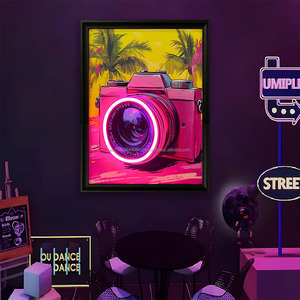 LED picture frame neon indoor hanging <b>wall</b> decoration <b>light</b> glowing hanging painting USB <b>dimmable</b> ambient <b>light</b> glowing painting - Product Image 6