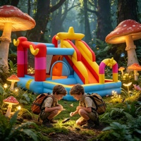 Château gonflable personnalisé en tissu Oxford avec double toboggan, château de saut pour enfants, parc de jeux gonflable d'extérieur