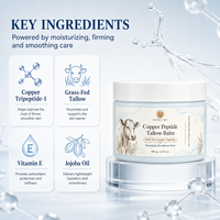 GHK-Cu Beef Tallow Balm dengan Vitamin E Minyak Jojoba Krim Pelembap Wajah dan Tubuh OEM ODM Label Pribadi