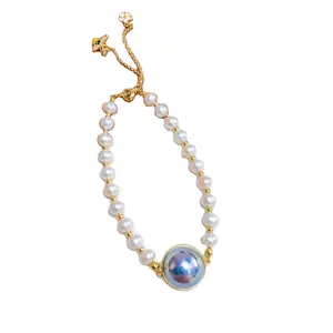 Exclusive Import Delicate Imitation Seawater Mabe Pearl Women Bracelet Pearl