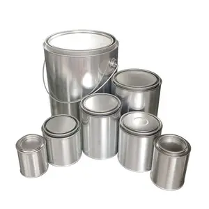 批发圆形空锡罐，用于油漆胶水蜡烛，带盖开口头金属锡罐，用于油漆