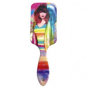 Brosse à cheveux en plastique antistatique avec coussin d'air pour tous les types de cheveux avec imprimé photo personnalisé léopard peigne - Product Image 1