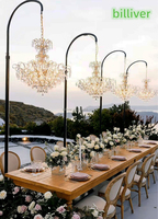 Lustre en cristal pour extérieur, idéal pour réunions annuelles, restaurants, lampes de scène au sol, lumières suspendues pour mariages, support de toile de fond