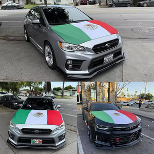 Housse de capot de <span class=keywords><strong>voiture</strong></span> avec drapeau, élastique, en spandex et polyester, personnalisée, patriotique, nationale, Mexique, États-Unis, Brésil - Product Image 2