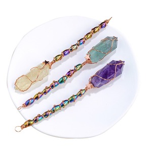 Varita mágica <span class=keywords><strong>de</strong></span> cristal Natural, columna hexagonal <span class=keywords><strong>de</strong></span> doble punta <span class=keywords><strong>de</strong></span> cuarzo, palo mágico, varita mágica para Cosplay, adornos <span class=keywords><strong>de</strong></span> brujería - Product Image 4