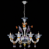 Lustre en verre soufflé à la main de style Murano, luminaire suspendu décoratif en verre artistique pour salle à manger de villa
