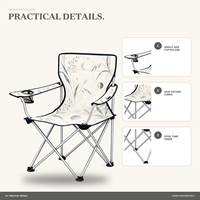 Chaise de plage pliable en gros avec porte-gobelet latéral et logo et motif personnalisés pour le camping nocturne en plein air