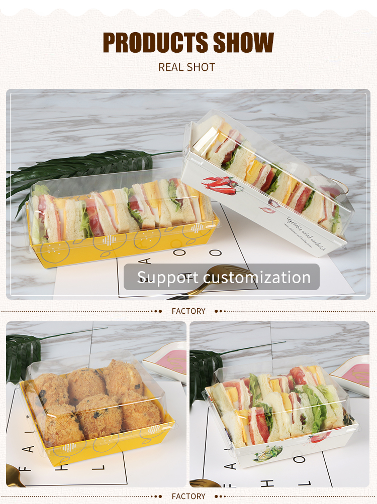 Custom Packing Chocolate Cake Loaf Sandwich Bread Rectangle Corrugated Paper Display Box