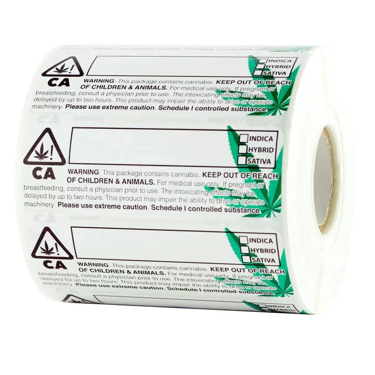 Label Botol Kimia Pil Oral Tablet Film Obat Kustom, Label Peringatan Regangan Daun Hijau Medis, Stik Tahan Air Obat RX