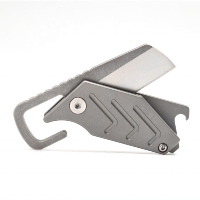 Outdoor Survival EDC Keychain Minimalist Titanium Folding Mini Size Utility Pocket Knife