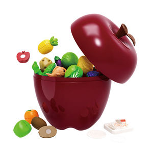 25/35 Pièces Ensemble de Jeu Alimentaire de Luxe à Découper, Boîte de Rangement en Forme de Pomme, Fruits et Légumes pour la Reconnaissance, Jouets d'Imitation pour Enfants, Cadeau Éducatif - Product Image 1