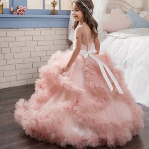Vestido <span class=keywords><strong>de</strong></span> niña con falda <span class=keywords><strong>de</strong></span> malla y encaje, estilo explosión, <span class=keywords><strong>para</strong></span> banquetes, bodas, <span class=keywords><strong>primera</strong></span> comunión, bautizo, color blanco. ¡Gran oferta! - Product Image 2