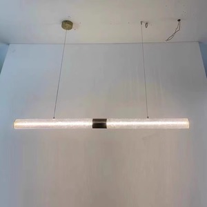 Italian Minimalist Long Strip Pendant Light Led Adjustable Height For Dining Room Commercial Use - Product Image 3