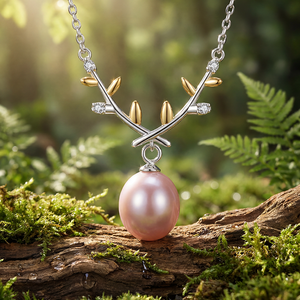 Collier en argent S925 avec perles de riz d'eau douce, pendentif triple barre CZ, bijou cadeau pour femme - Product Image 4