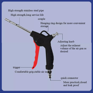 <span class=keywords><strong>Pistola</strong></span> de Aire Centralizada con Boquilla OEM B80B |   Soplador de Polvo Neumático Compatible con OSHA, Consumo de Aire de 21L/S |   Para taller automotriz - Product Image 2