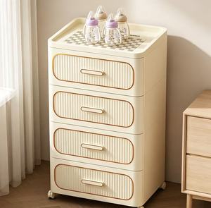 Meuble de rangement multi-niveaux à tiroirs transparents, en <span class=keywords><strong>plastique</strong></span> anti-poussière, pour chambre à coucher, organisateur de vêtements et articles divers - Product Image 4