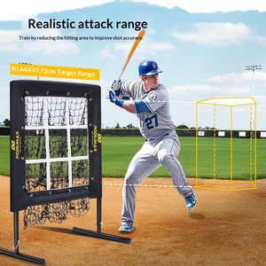 Red de entrenamiento de béisbol y sóftbol de nueve agujeros para lanzamiento, práctica de zona de strike, poliéster negro, unisex para adultos - Product Image 4