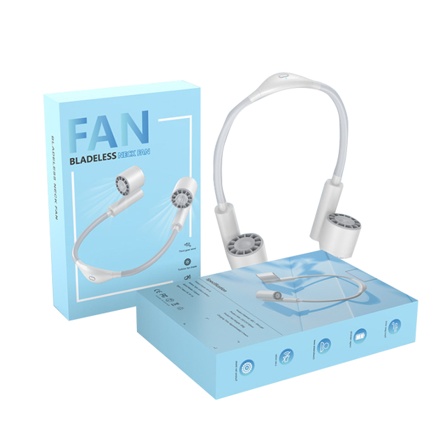Portable Three-speed Neck-mounted Fan Type-C USB Charging Outdoor Handheld Use Spanish/English for Office Home Travel Gift