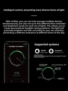 مصباح ONF الصيني للنباتات المائية، إضاءة LED مدمجة لأحواض السمك والنباتات المائية، يدعم تطبيق للتحكم في درجة حرارة اللون وقابل للتعتيم - Product Image 2