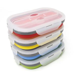 Reusable Silicon Folding Bowl Bpa Free Foldable Freezer Food Storage <b>Container</b> Kids Collapsable Lunch <b>Box</b> - Product Image 3