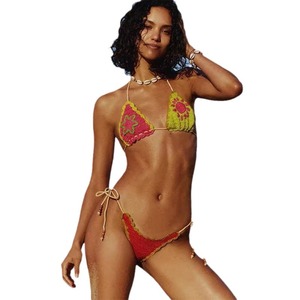 Custom New Handmade Quick Dry V-Neck <strong>Bikini</strong> <strong>Set</strong> <strong>Plus</strong> <strong>Size</strong> Hanging Split Swimsuit 2-Piece <strong>Set</strong> for Beach - Product Image 4