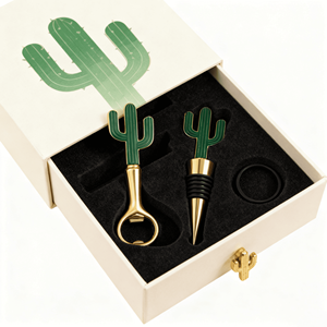 Nouveauté Style tendance Vente à chaud Prix d'usine Outils coulés pour le vin en métal <span class=keywords><strong>Bouchon</strong></span> et ouvre-bouteille en forme de tête de cactus - Product Image 3