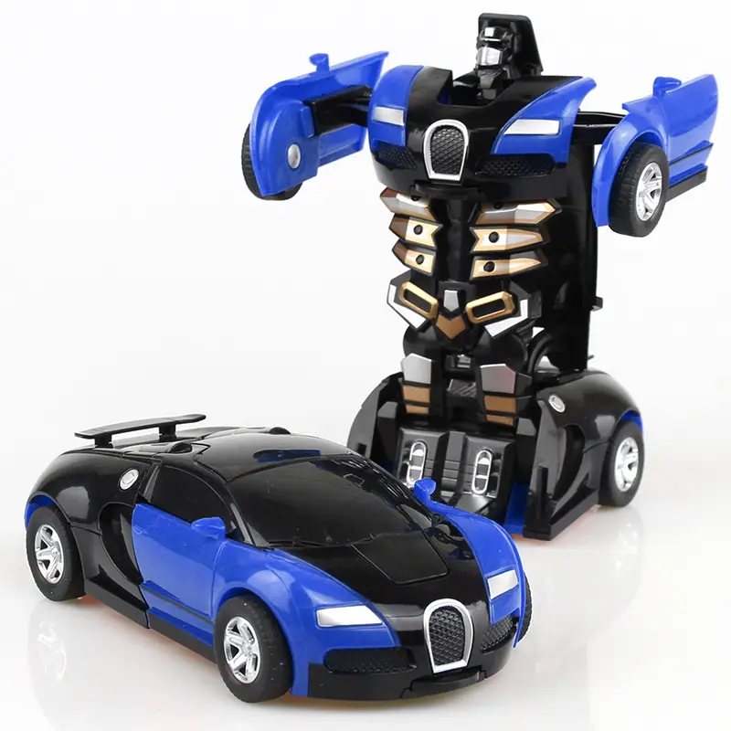 Kid Toy One-key Deformation Car Toys Automatic Transforming Robot Plastic Model Car Diecasts Toy