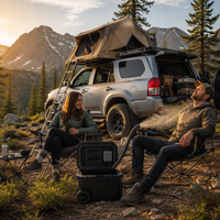 Pendingin Portabel 50L yang Kuat dan Tahan Lama dengan AC Terintegrasi, Kipas 3 Kecepatan, Pegangan Logam untuk Overlanding & RV