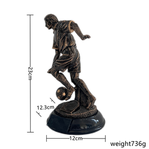 WeiVista Resin Soccer Player Trophy Sculpture Sports Award <strong>Figurine</strong> for Tournament or Club Display Wholesale - Product Image 2