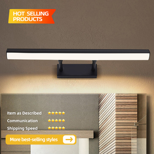 Modern Aluminum <b>Wall</b> Lamp LED Touch Control Dimmable 4100K Neutral White Bathroom <b>Lighting</b> Surface Mounted Black Rectangular - Product Image 2