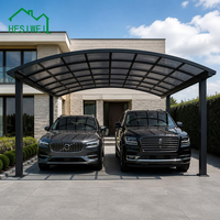 Abri de voiture double gris minimaliste moderne, structure en aluminium électrophorétique anti-corrosion, pour maisons de luxe, OEM ODM, auvent multifonctionnel