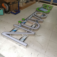 Enseigne lumineuse 3D en acrylique à lettres surélevées, design personnalisé gratuit, lettres LED sans cadre, lettres lumineuses à canal éclairé