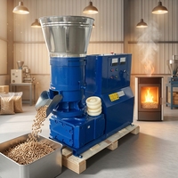 Machine à granulés de biomasse TOPS 22 kW 380 V pour sciure de bois, avec moteur et matrice plate, pour la fabrication de granulés de paille et d'herbe